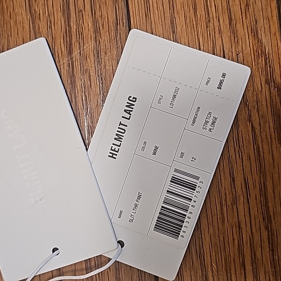 Helmut Lang slit leather pants size 12 wine/oxblood NWOT - Picture 16 of 16